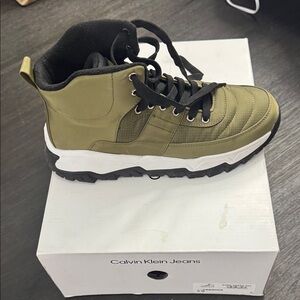 Calvin Klein Olive and Black High-Top Sneakers